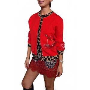 NEW NEVER FULLY DRESSED holly cardigan in red